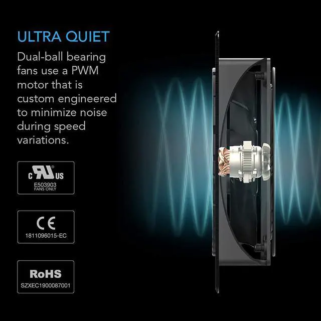 Alt view image 4 of 7 - AC Infinity AIRPLATE T7, Quiet Cooling Fan System 12" with Thermostat Control, for Home Theater AV Cabinets