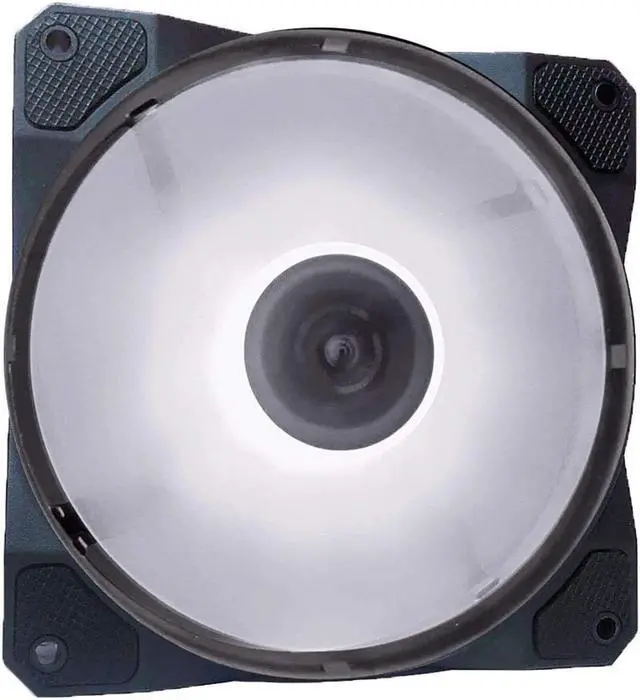 Alt view image 2 of 6 - Apevia CO512L-WH Cosmos 120mm White LED Ultra Silent Case Fan w/ 16 LEDs & Anti-Vibration Rubber Pads (5 Pk)