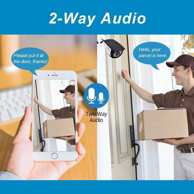 Alt view image 3 of 7 - SV3C WiFi Security Cameras Outdoor, 2 Pack 1080P Two-Way Audio Exterior IP Camera, Outside Surveillance Cam Supports Motion Detection, ONVIF Conformance, IP66 Waterproof, RTSP,Max 128GB SD Card Record