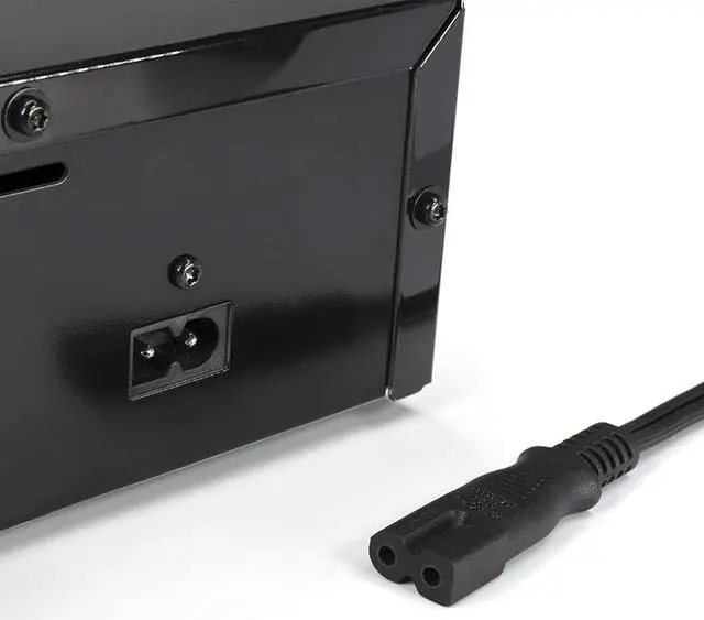 Alt view image 5 of 7 - Polarized 2 Prong Power Cord with Copper Wire Core - (Square/Round) for Satellite, CATV, Game Systems, and More - NEMA 1-15P to C7 C8 / IEC320 - UL Listed - Black, 6 Feet (1.8 Meter) Power Cable