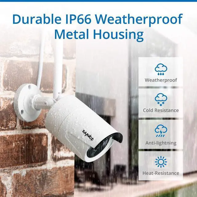 Alt view image 6 of 7 - SANNCE 3.0MP Wireless CCTV Camera, Outdoor Weatherproof Metal Expandable Camera for N48WHE-V1(5MP NVR)(2pcs)