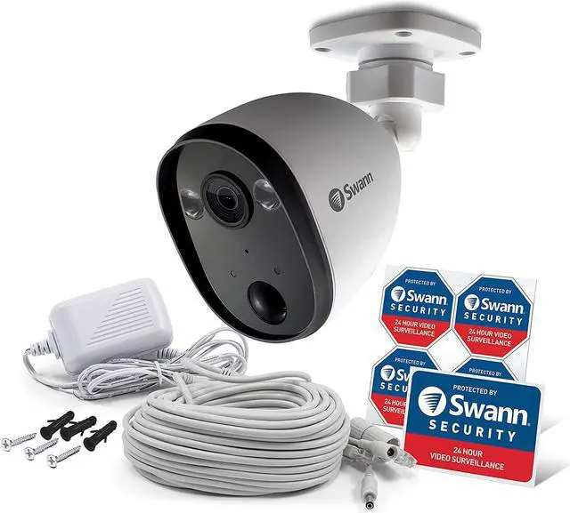 Alt view image 4 of 7 - Swann Powered Wi-Fi 1080p Full HD Indoor & Outdoor Waterproof Security Camera With Spotlight, Color Night Vision, 2-way Talk, Heat, Motion & Person Detection, Free Cloud & Local Recording