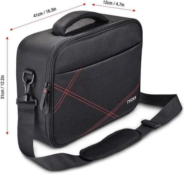 Alt view image 2 of 6 - Projector Case, Projector Travel Carrying Bag Internal Dimension 14.5"x10.6"x3.9" with Adjustable Shoulder Strap & Compartment Dividers for for Acer, Epson, Benq, LG, Sony (Large)