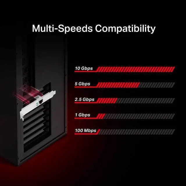 Alt view image 5 of 7 - 10GB PCIe Network Card (TX401)-PCIe to 10 Gigabit Ethernet Adapter,Supports Windows 11/10/8.1/8/7, Servers 2019/2016/2012 R2, and Linux, Including a CAT6A Cable