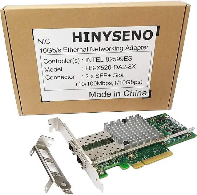 Alt view image 6 of 6 - Dual Port 10GbE SFP+ Fiber Optic PCI-Express x 8 NICs Gigabit Ethernet Server Adapter 2 Port Network Interface Controller Card for 82599ES Chipset, Compare to Intel X520-DA2