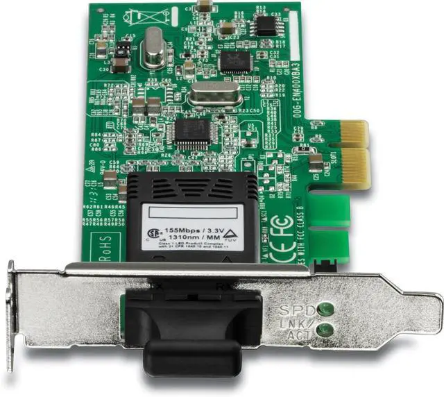 Alt view image 2 of 6 - TRENDnet Low Profile 100Base SC Fiber PCIe Adapter, Supports Fiber Connections up to 2 km (1.2 Miles), TE100-ECFXL