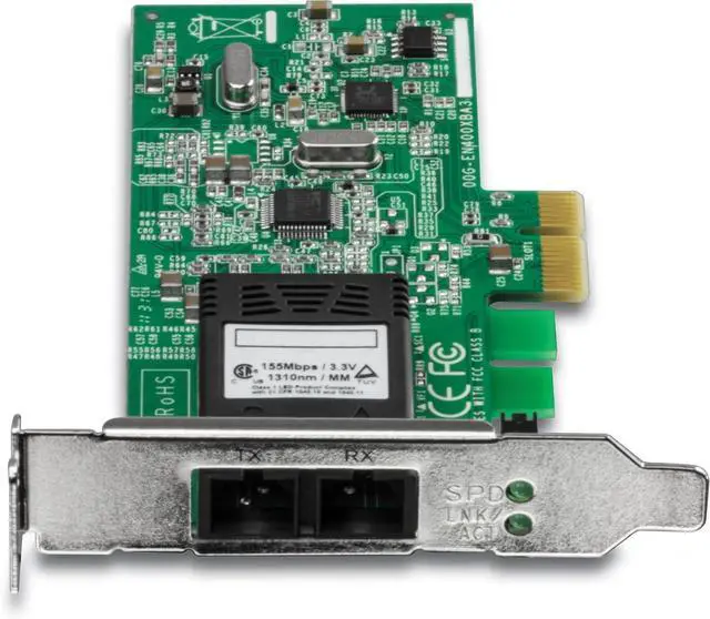 Alt view image 6 of 6 - TRENDnet Low Profile 100Base SC Fiber PCIe Adapter, Supports Fiber Connections up to 2 km (1.2 Miles), TE100-ECFXL