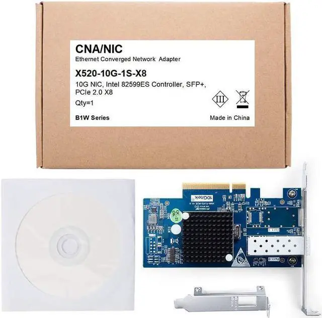 Alt view image 6 of 6 - 10Gb PCI-E NIC Network Card, Single SFP+ Port, with Intel 82599EN Controller, PCI Express Ethernet LAN Adapter Support Windows Server/Linux/VMware, Compare to Intel X520-DA1(Intel E10G42BTDA)