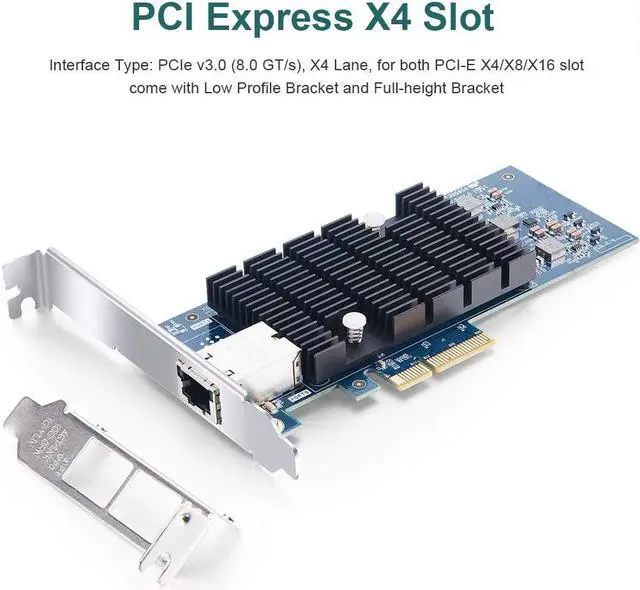 Alt view image 5 of 7 - 10Gb PCI-E Network Card Compatible for Intel X550-T1, Single RJ45 Copper Port, with Intel X550-AT2 Controller, 10G PCI Express LAN Adapter NIC Support Windows Server, Win 7/8/10/Visa, Linux, Vmware