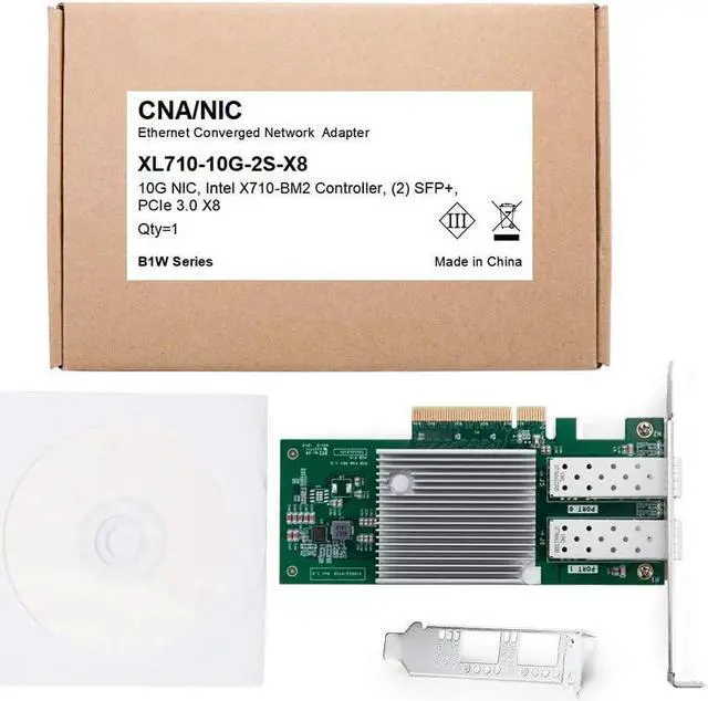 Alt view image 6 of 6 - 10Gb PCI-E NIC Network Card, Dual SFP+ Port, with original Intel X710-BM2, PCI Express Ethernet Lan Adapter Support Windows Server/Windows/Linux/ESX, Compare to Intel X710-DA2