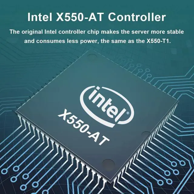 Alt view image 3 of 7 - 10Gb PCI-E Network Card Compatible for Intel X550-T1, Single RJ45 Copper Port, with Intel X550-AT2 Controller, 10G PCI Express LAN Adapter NIC Support Windows Server, Win 7/8/10/Visa, Linux, Vmware