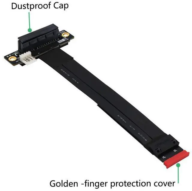 Alt view image 6 of 7 - HLT M.2 NGFF Key M to PCIe 3.0 4X Extension Cable (90°Right Angle PCI-E Slot)