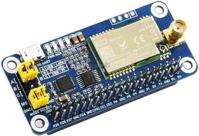 Alt view image 5 of 7 - SX1262 LoRa HAT Covers 915MHz Frequency Band with Spread Spectrum Modulation Supports Raspberry Pi 1 2 3 4 Series Boards with UART Interface for STM32 @XYGStudy