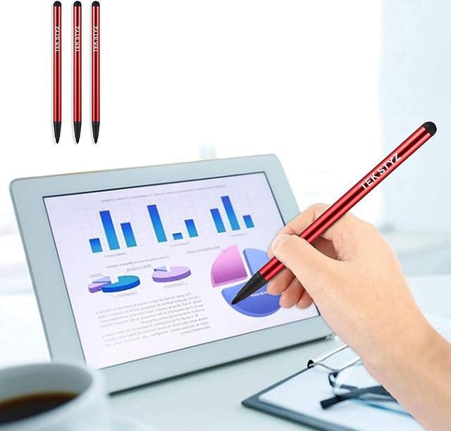 3 Pack - Silver Red Black Tek Styz PRO Stylus Pen Works for Microsoft Duo with Custom High Sensitivity Touch and Black Ink! 