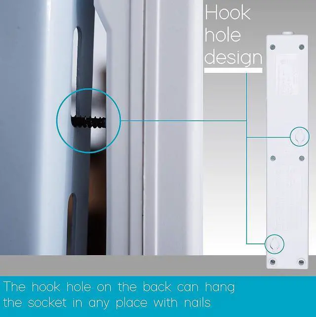 Alt view image 4 of 7 - KMC 6-Outlet Surge Protector Power Strip with 15-Foot Cord, 1200 Joule, Overload Protection