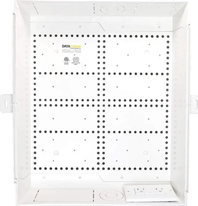 Main image of COMM 45-8021-1S In Wall Connected Media Box - Recessed TV Outlet Box with Built-In Duplex Surge Protector Receptacle, High-Speed Connectivity Hub, Cable Management, Easy DIY Installation