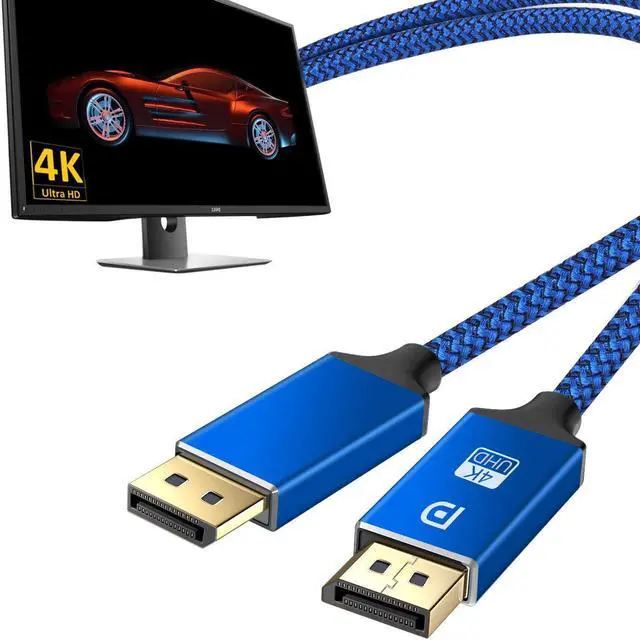 Alt view image 6 of 7 - DisplayPort Cable 4K DP Cable Nylon Braided -(4K@60Hz 2K@144Hz) Display Port Cable Ultra High Speed DisplayPort to DisplayPort Cable 6.6ft for Laptop PC TV etc- Gaming Monitor Cable(Blue)