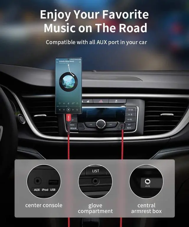 Alt view image 6 of 7 - USB C to 3.5mm Audio Aux Jack Cable[3.3ft] USB Type C to 3.5mm Headphone Stereo Cord Car Compatible with iPad Pro 2018 Google Pixel 2 3 XL Samsung Galaxy S21 S20 Ultra Note 20 10 Plus-Red