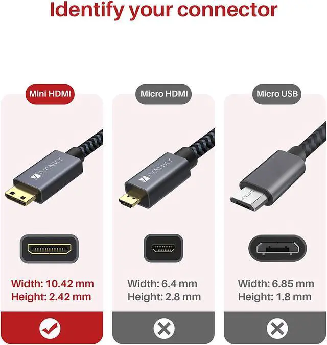 Alt view image 2 of 7 - Mini HDMI to HDMI Cable, Ivanky High Speed 4K 60Hz Male to Male HDR HDMI 2.0 Adapter,Compatible with Sony HDR-XR50, Nikon Z6 Canon EOS RP/EOS R/EOS 7D Mark II / XA40,Lenovo Thinkpad Yoga, 6 ft