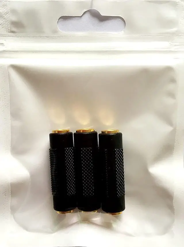 Alt view image 7 of 7 - 3.5mm Stereo Jack to 3.5mm Stereo Jack Female to Female Adapter Connector Gold Plated (3 Pack)