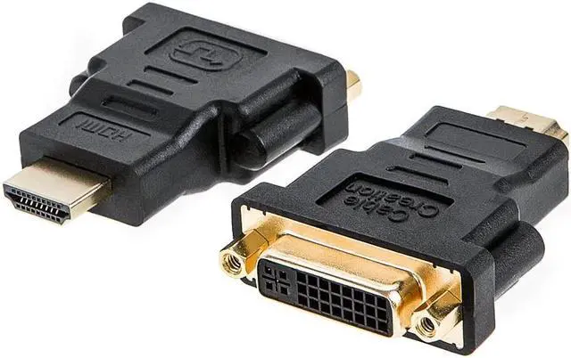 Main image of HDMI to DVI Adapter, CableCreation [2-Pack] Bi-Directional HDMI Male to DVI Female Converter, 1080P DVI to HDMI Conveter, 3D for PS3,PS4,TV Box,Blu-ray,Projector,HDTV,0.15M Black