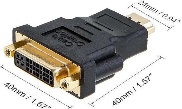 Alt view image 4 of 5 - HDMI to DVI Adapter, CableCreation [2-Pack] Bi-Directional HDMI Male to DVI Female Converter, 1080P DVI to HDMI Conveter, 3D for PS3,PS4,TV Box,Blu-ray,Projector,HDTV,0.15M Black