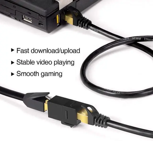 Alt view image 2 of 6 - 100 Pack Rj45 Coupler Cat6 Cat5 Cat5e Keystone Jack, Black | Network Cable Couplers Extender Adapter Wall Inline Patch Panel Connectors