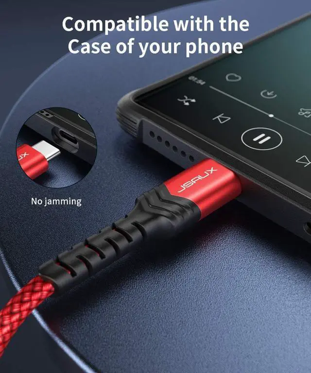 Alt view image 5 of 7 - USB C to 3.5mm Audio Aux Jack Cable[3.3ft] USB Type C to 3.5mm Headphone Stereo Cord Car Compatible with iPad Pro 2018 Google Pixel 2 3 XL Samsung Galaxy S21 S20 Ultra Note 20 10 Plus-Red