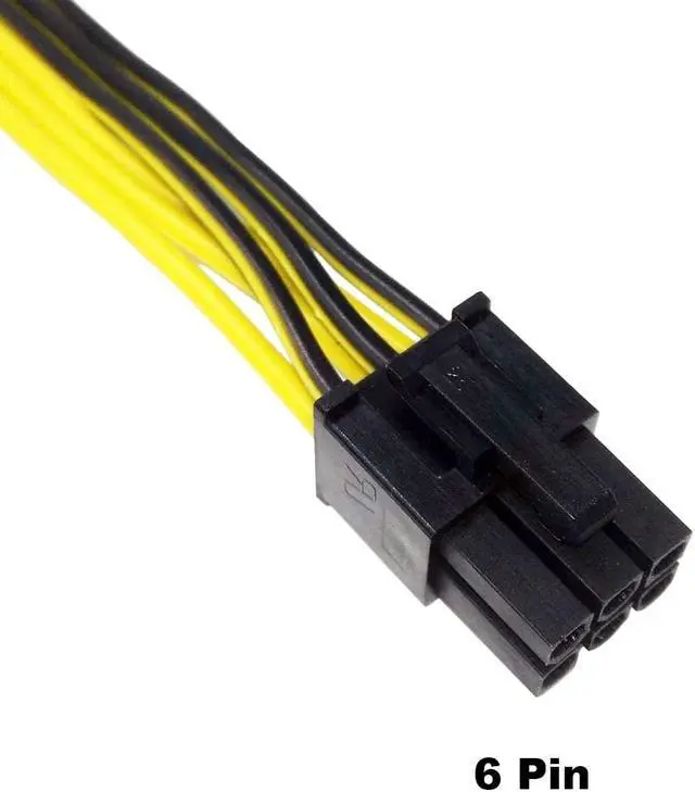 Alt view image 5 of 7 - Endlesss 6 Pin Male to 8 Pin (6+2) Male PCIe Adapter Power Cable PCI Express Extension Cable 12.5 Inches (2 Pack)