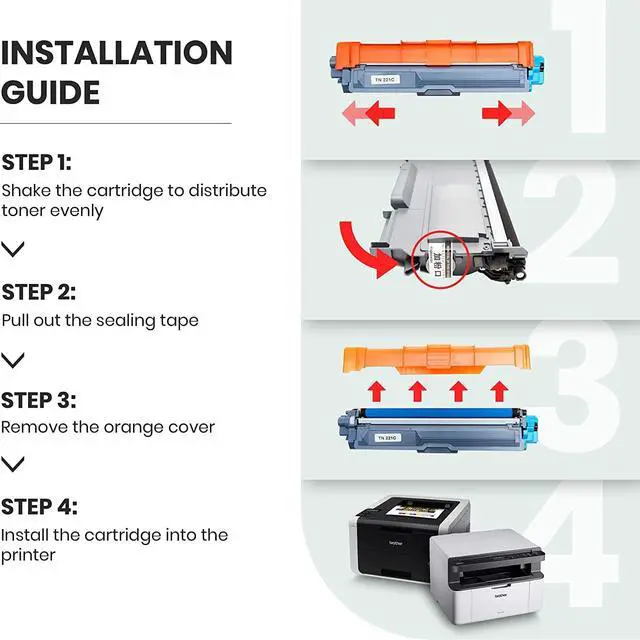 Alt view image 7 of 7 - YoYoInk Compatible Toner Cartridge Replacement for Brother TN221 TN225 B/C/M/Y (2 Black, 1 Cyan, 1 Magenta, 1 Yellow; 5 Pack)