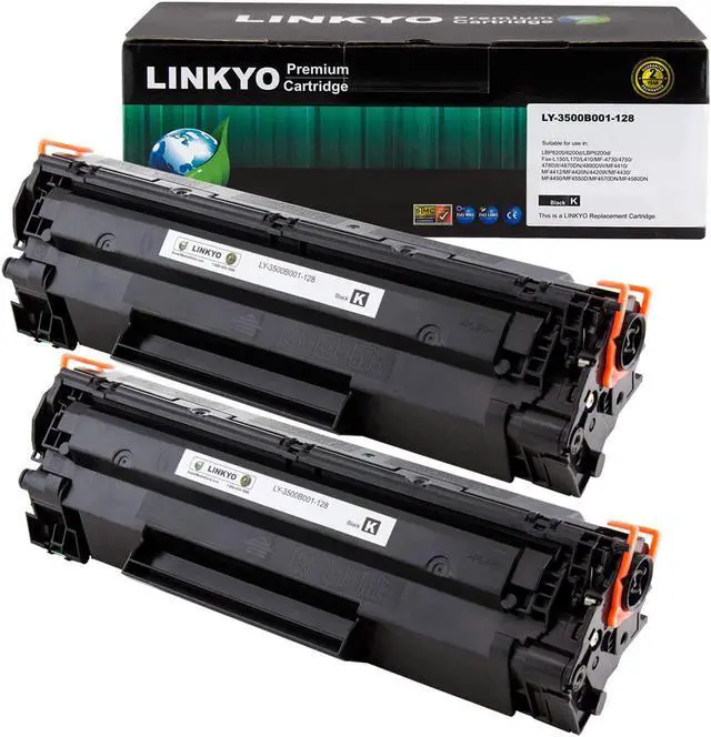 Main image of LINKYO Compatible Toner Cartridges Replacement for Canon 128 (Black, 2-Pack)