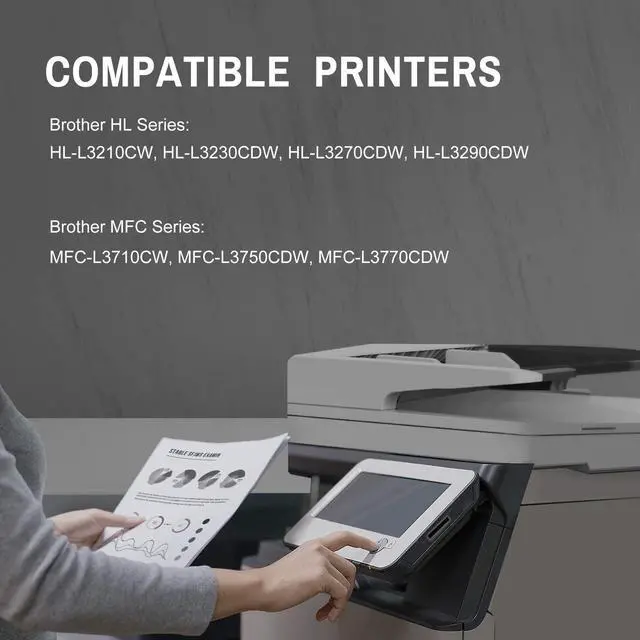 Alt view image 2 of 6 - SAILNER Compatible Toner Cartridge Replacement for Brother TN227 TN-227 TN223 TN227BK use with MFC-L3770CDW HL-L3210CW HL-L3290CDW HL-L3270CDW MFC-L3750CDW (Black Cyan Magenta Yellow, 4-Pack)