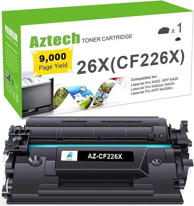 Aztech Compatible Toner Cartridge for HP 26X CF226X 26A CF226A for HP Laserjet pro MFP M426fdw M426fdn M426dw M426 Laserjet pro M402n M402dw M402dn M402 (Black, 1-Pack) Printer Scanner Supplies -