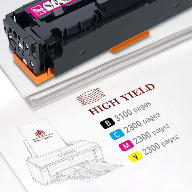 Alt view image 3 of 7 - Ennovor Toner Kingdom Compatible Toner-Cartridge Replacement for Canon 054H 054 High Yield CRG-054 for Canon Color ImageClass LBP622Cdw MF644Cdw MF642Cdw MF640C Printer - 4Pack(1B 1C 1M 1Y)