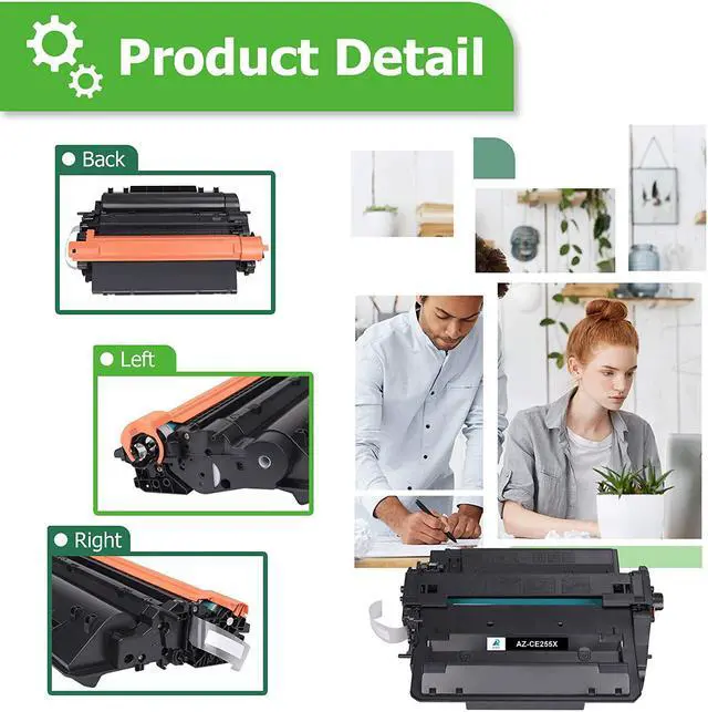 Alt view image 5 of 7 - Aztech Compatible 55X Toner Cartridge Replacement 55X CE255X 55A CE255A P3015 P3015dn P3015x Pro 500 MFP M521dn M521dw M521 M525 Printer Ink (Black, 1-Pack)