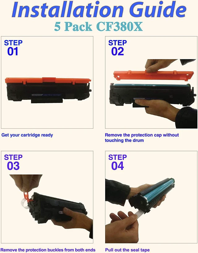 Alt view image 7 of 7 - Color Print Compatible Toner Cartridge Replacement for HP 312X CF380X 312A CF380A CF381A CF382A CF383A for Color Pro MFP M476dn M476dw M476dnw M476 476dnw 476dw Printer (5-Pack, 2B,1C,1M,1Y)
