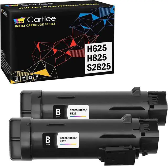 Main image of Cartlee 2 Black Compatible High Yield Laser Toner Cartridges Replacement for Dell H625cdw H825cdw S2825cdn H625 H825 s2825 Smart Color Multifunction Printers Ink