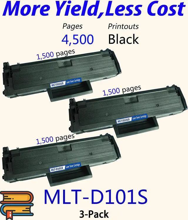 Alt view image 2 of 7 - 3-Pack ColorPrint Compatible 101S Toner Cartridge Replacement for Samsung MLTD101S MLT-D101S Work with ML-2160 ML-2165 ML-2165W SCX-3400 SCX-3400F 3400FW SCX-3405 SCX-3405F 3405FW SF-760P Printer