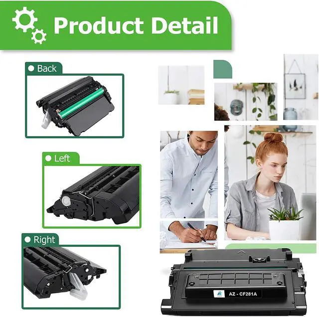 Alt view image 5 of 7 - Ennovor Aztech Compatible Toner Cartridge Replacement for HP 81A CF281A for Enterprise MFP M604 M604n M604dn M605 M605n M606 M630 Printer (Black, 2-Packs)