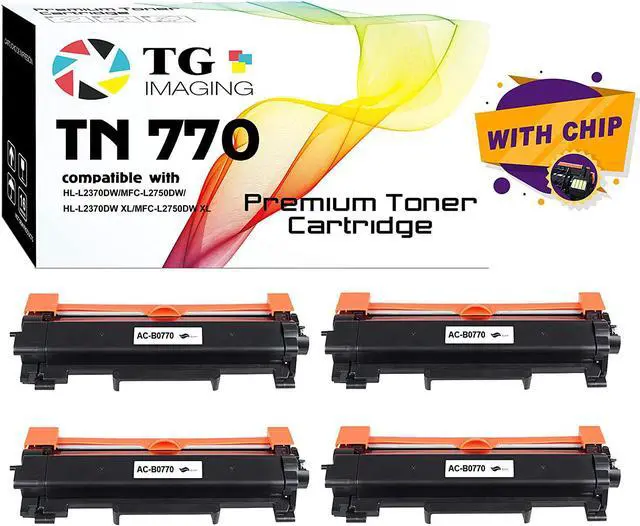 Main image of Ennovor TG Imaging Compatible TN770 Toner Cartridge Black High Yield Replacement for Brother TN-770 Toner TN 770 for HL-L2370DW HL-L2370DWXL MFC-L2750DW MFC-L2750DWXL Printers (4xBlack, Value Combo)