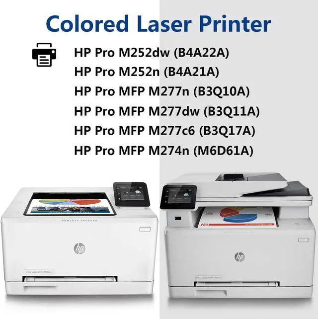 Alt view image 3 of 7 - Ennovor 5-Pack (2BK+C+Y+M) 201A | CF401A CF402A CF403A Toner Cartridge Replacement for HP Color Laserjet Pro MFP M277dw MFP M277n MFP M277c6 M252dw M252n M277 M252 Printer,Sold by TopInk