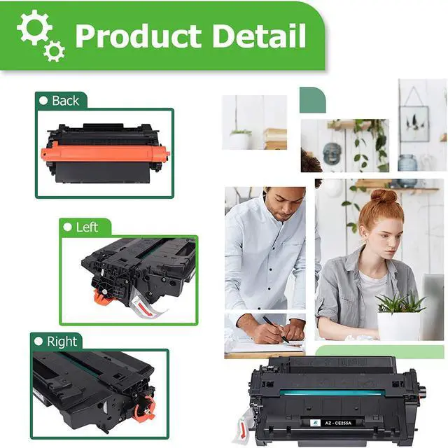 Alt view image 5 of 7 - Aztech Compatible CE255A 55A Toner Cartridge Replacement  55A CE255A 55X CE255X  Laserjet P3015 P3015dn P3015x Pro 500 MFP M521dn M521dw M521 M525 Printer Ink (Black, 1-Pack)