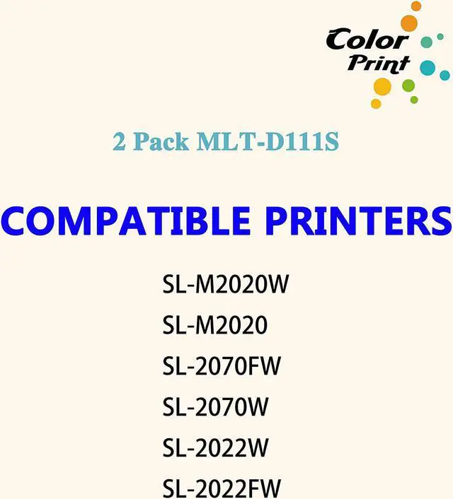 Alt view image 4 of 7 - ColorPrint Compatible Toner Cartridge Replacement for Samsung MLTD111S D111S MLT-D111S 111S Work with Xpress M2020W M2020 M2022 M2022W M2070 M2070F M2070FW M2070W Printer (Black, 2-Pack)