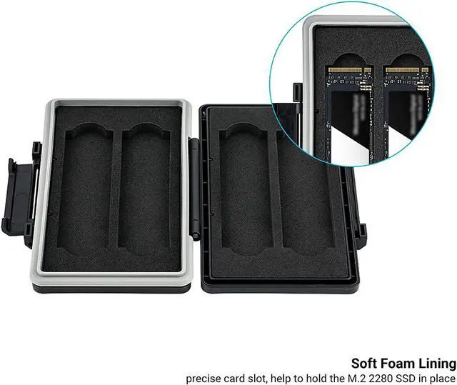 Alt view image 3 of 7 - 4 Slot M.2 2280 Case M.2 SSD Holder Storage M.2 Drive Storage M.2 2280 SSD Card Case Water-Resistant and Shockproof