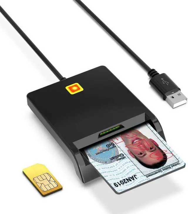 Main image of CAC Smart Card Reader DOD Military USB Common Access, SIM Card Reader, Dual Slot IC Bank Card Adapter Support ISO7816 Class A, B, and C 5V/3V/1.8V Smart Cards Compatible with Windows, Linux, Mac OS