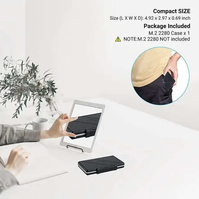 Alt view image 6 of 7 - 4 Slot M.2 2280 Case M.2 SSD Holder Storage M.2 Drive Storage M.2 2280 SSD Card Case Water-Resistant and Shockproof