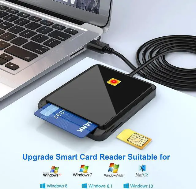 Alt view image 5 of 7 - Rocketek Smart Card + SIM Card Smart Card Reader, Dual Card Slot Design, USB 2.0 Contact Hot-Plug Smart Card Reader, Portable Military CAC Card Reader, DOD Military USB Common Access Card Reader