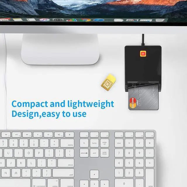 Alt view image 6 of 7 - CAC Smart Card Reader DOD Military USB Common Access, SIM Card Reader, Dual Slot IC Bank Card Adapter Support ISO7816 Class A, B, and C 5V/3V/1.8V Smart Cards Compatible with Windows, Linux, Mac OS