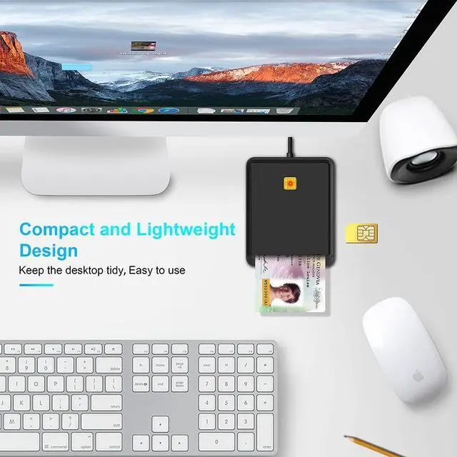 Alt view image 7 of 7 - Rocketek Smart Card + SIM Card Smart Card Reader, Dual Card Slot Design, USB 2.0 Contact Hot-Plug Smart Card Reader, Portable Military CAC Card Reader, DOD Military USB Common Access Card Reader