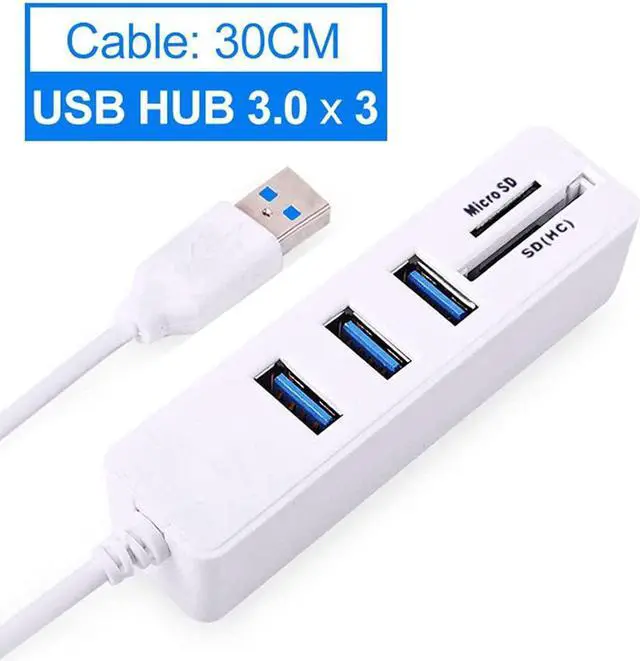 Alt view image 4 of 5 - USB Hub 3.0 Multi USB 3.0 Hub USB Splitter High Speed TF SD Card Reader All in One for PC Computer Accessories (Color : B)